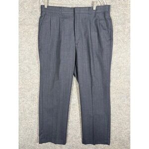 Stanley Blacker Mens Gray Wool Blend Pleated Dress Pants Size 36x30